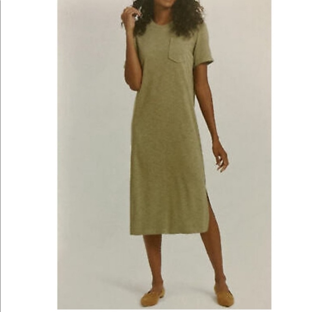 Army Green Relaxed Fit Midi Dress